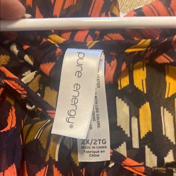 Pure Energy Orange and Black Long Sleeve Sundress - Picture 3 of 3